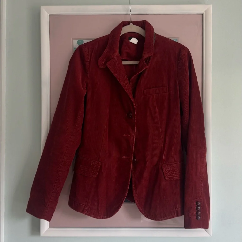 J. Crew Women's Corduroy Deep Red Blazer